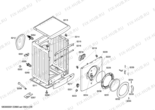 Схема №2 WAE28441 Bosch Maxx7 с изображением Панель управления для стиралки Bosch 00670046