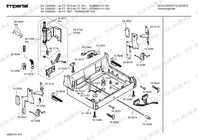Взрыв-схема посудомоечной машины Imperial SGIIMA2 GSI8262 - Схема узла 05