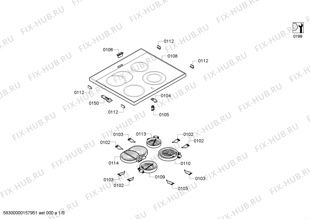 Схема №2 HSL812KSC с изображением Стеклокерамика для плиты (духовки) Bosch 00710850