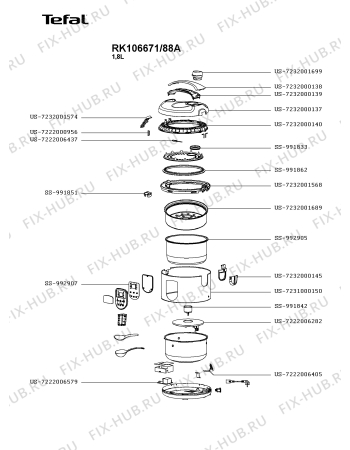 Схема №1 RK101371/AW с изображением Уплотнитель для электромультиварки Tefal SS-991862