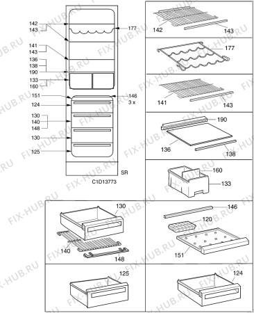 Взрыв-схема холодильника Electrolux ER8913B - Схема узла C10 Interior