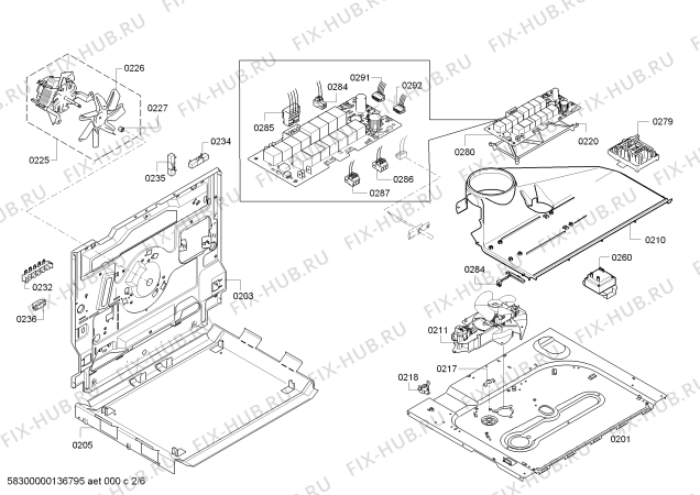 Взрыв-схема плиты (духовки) Bosch HBA56B550C - Схема узла 02