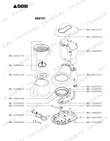 Схема №1 896701 с изображением Холдер фильтра  для электрокофемашины Seb MS-2452739