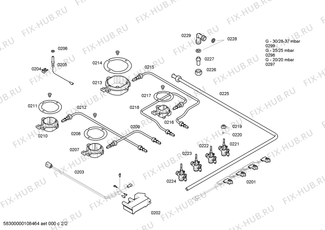 Схема №1 PHG206ENL Bosch с изображением Стеклокерамика для электропечи Bosch 00471559