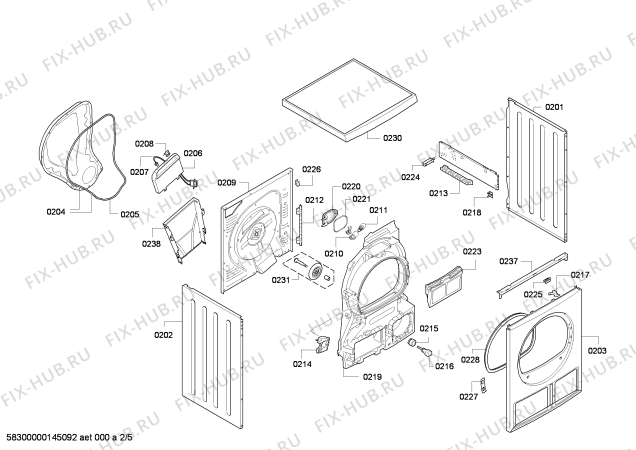 Схема №1 WT46E304DN с изображением Вкладыш для электросушки Siemens 00621368