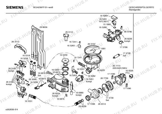 Схема №3 SE24E230FF с изображением Панель управления для посудомоечной машины Siemens 00217439