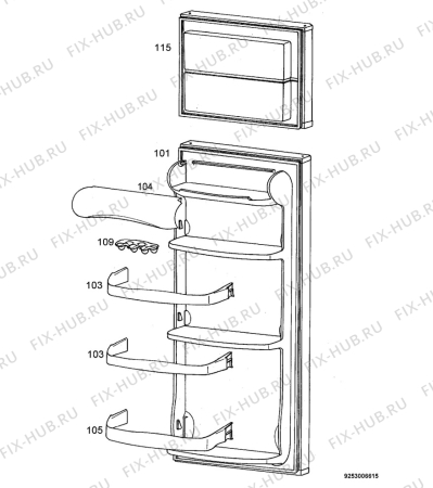 Взрыв-схема холодильника Zanussi ZD22/6BR - Схема узла Door 003