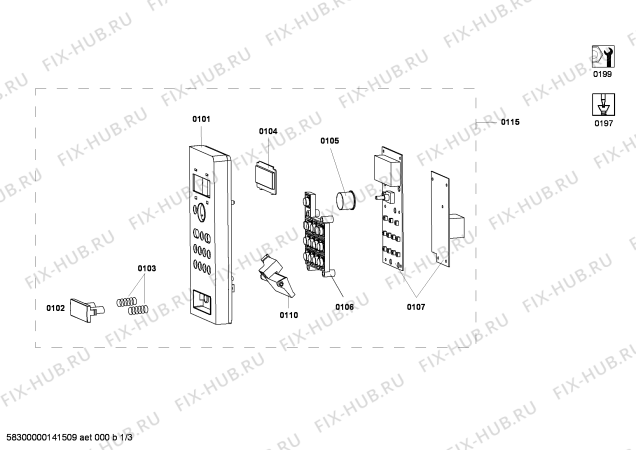 Схема №3 HMT75M420 с изображением Панель управления для микроволновой печи Bosch 00662106