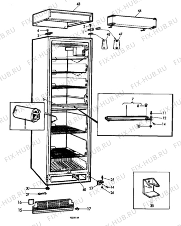 Взрыв-схема холодильника Elektro Helios FG353 - Схема узла C10 Cabinet