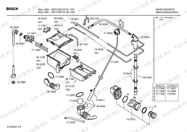 Взрыв-схема стиральной машины Bosch WFO1661FF Maxx 800 - Схема узла 04