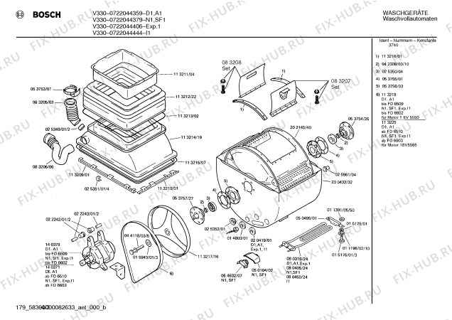 Схема №1 0722044379 V330 с изображением Крышка для стиралки Bosch 00113193