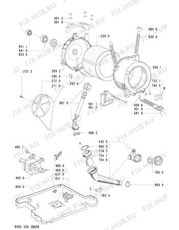 Схема №1 AWO/D 8812 с изображением Обшивка для стиралки Whirlpool 481245310595