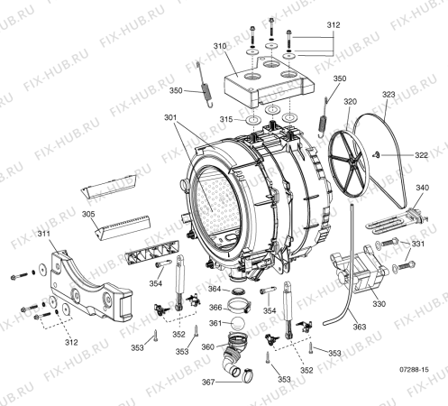 Схема №3 WF101P (F040023) с изображением Инструкция по обслуживанию для стиральной машины Indesit C00203545