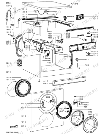 Схема №2 AWO 5420 с изображением Обшивка для стиралки Whirlpool 480111104067