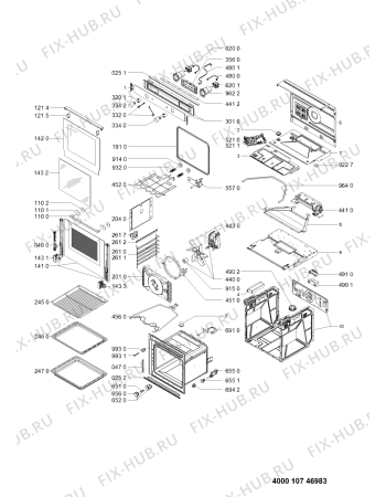 Схема №1 AKZM 7540/S с изображением Панель для плиты (духовки) Whirlpool 481010691918