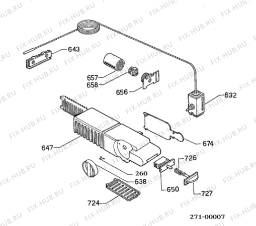 Взрыв-схема холодильника Electrolux AUR60 - Схема узла Thermostat