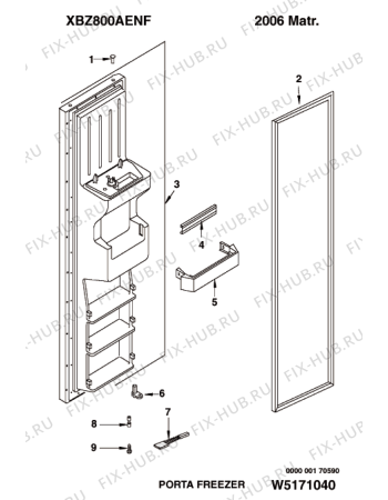 Взрыв-схема холодильника Hotpoint-Ariston XBZ800AENFHA (F060904) - Схема узла