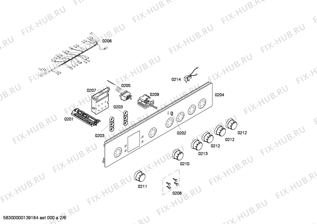 Схема №2 HSV44D021F с изображением Кабель для электропечи Bosch 00643953