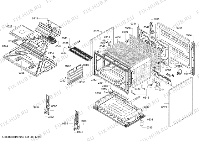 Взрыв-схема плиты (духовки) Bosch HSG736357M - Схема узла 03