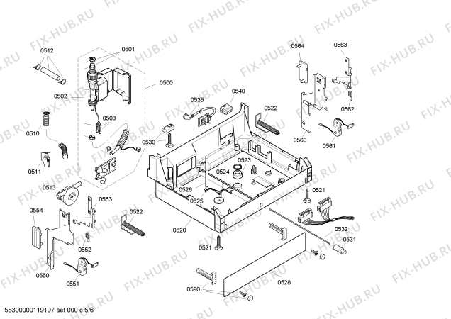 Взрыв-схема посудомоечной машины Siemens SE44M562EU - Схема узла 05