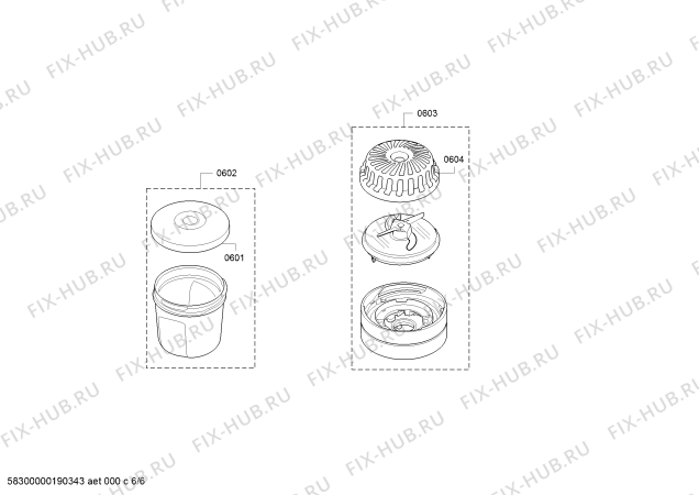 Взрыв-схема кухонного комбайна Bosch MUM58257 - Схема узла 06