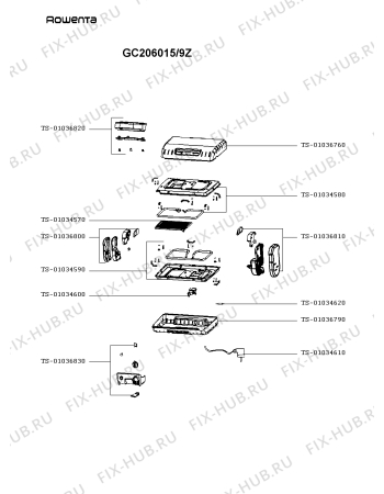 Схема №1 GC206015/9Z с изображением Крышка для гриля Rowenta TS-01036760