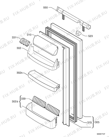 Взрыв-схема холодильника Electrolux IK1870ZRE - Схема узла Door 003