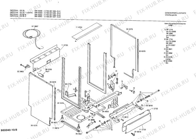 Схема №4 0730300548 GS26/1W с изображением Крышка для посудомойки Bosch 00053635