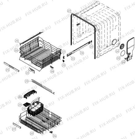 Взрыв-схема посудомоечной машины Gorenje GDV651X (316948, DW70.3) - Схема узла 02