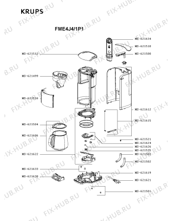 Схема №1 FME414/1P1 с изображением Плата управления для кофеварки (кофемашины) Krups MS-621630