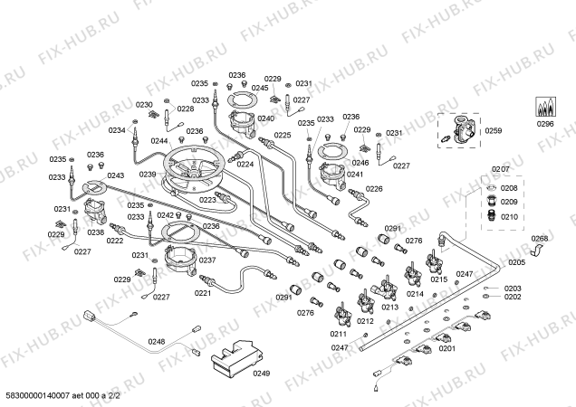 Взрыв-схема плиты (духовки) Bosch PCR915B90A ENC.PCR915B90A 4G+1W 90F BOSCH - Схема узла 02