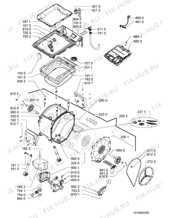 Схема №2 AWE 6101 с изображением Модуль (плата) для стиралки Whirlpool 481010593807