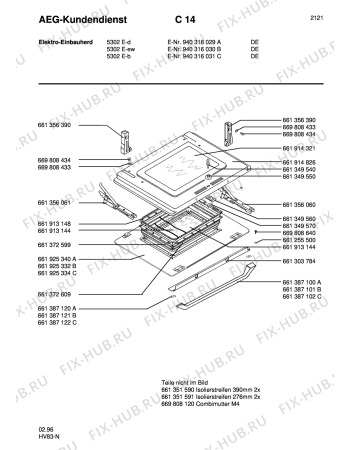 Взрыв-схема плиты (духовки) Aeg 5302E-D - Схема узла Section3