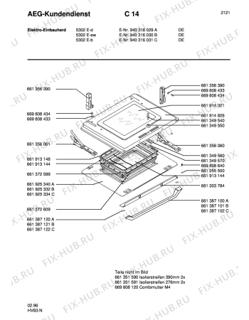 Взрыв-схема плиты (духовки) Aeg 5302E-B - Схема узла Section3