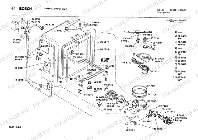 Схема №4 SMS6022DK SMS6022 с изображением Панель для электропосудомоечной машины Bosch 00119752
