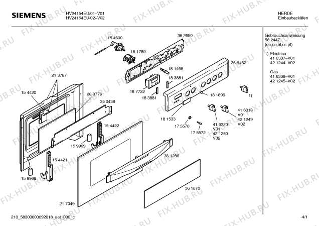 Схема №2 HV11354EU с изображением Ручка конфорки для плиты (духовки) Siemens 00421245