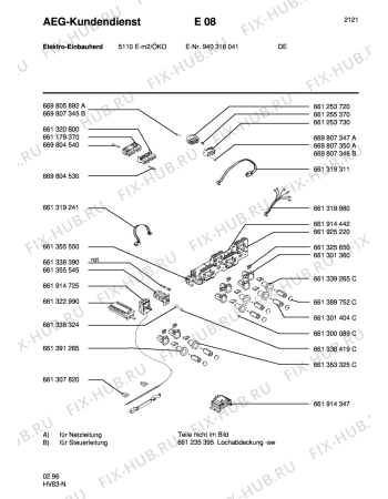 Взрыв-схема плиты (духовки) Aeg 5110E-M - Схема узла Section5