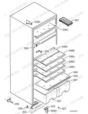 Схема №1 S5445XM с изображением Лоток (форма) для холодильника Aeg 2144671100