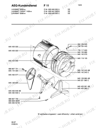 Взрыв-схема стиральной машины Aeg LAV6286 SENS. - Схема узла Tub and drum