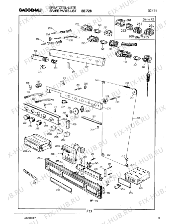 Схема №5 EE728124 с изображением Панель для электропечи Bosch 00291210