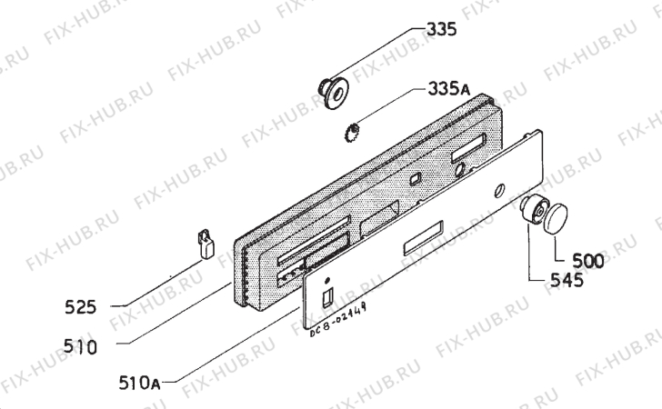 Взрыв-схема посудомоечной машины Zanussi ID436W - Схема узла Command panel 037