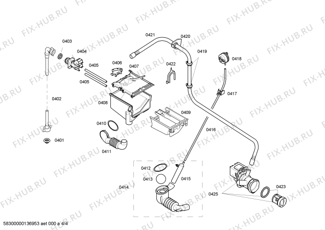 Взрыв-схема стиральной машины Bosch WAE1616FOE - Схема узла 04