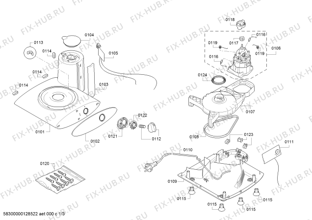 Схема №2 MUM6N16R1 universal plus с изображением Крышка для кухонного комбайна Bosch 00612446