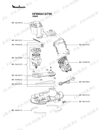Взрыв-схема кухонного комбайна Moulinex HF800A12/700 - Схема узла BP004803.5P2