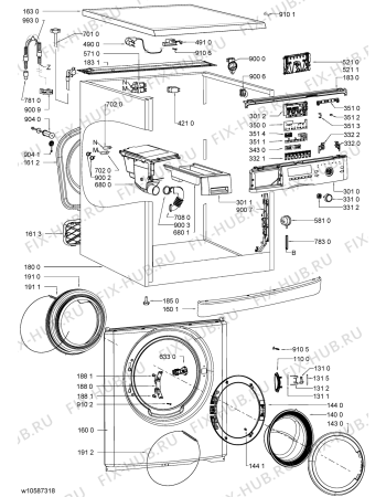 Схема №1 PFL/C 61232 P с изображением Модуль (плата) для стиральной машины Whirlpool 481010560040