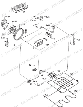 Взрыв-схема плиты (духовки) Zanussi FBI533/A - Схема узла Electrical equipment 268