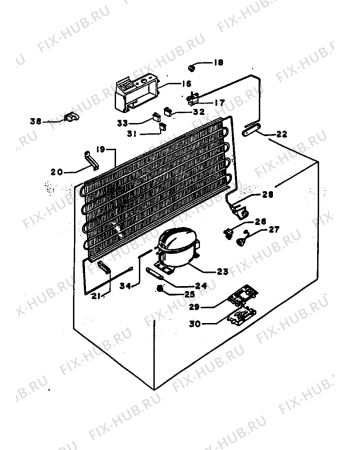 Взрыв-схема холодильника Zanussi ZA36KF - Схема узла Cooling system 017