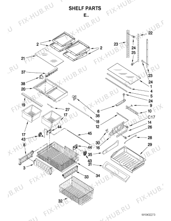 Схема №1 5GFF25PRYW с изображением Рукоятка для холодильной камеры Whirlpool 482000006657