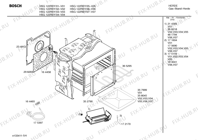 Взрыв-схема плиты (духовки) Bosch HSG122RBY - Схема узла 04