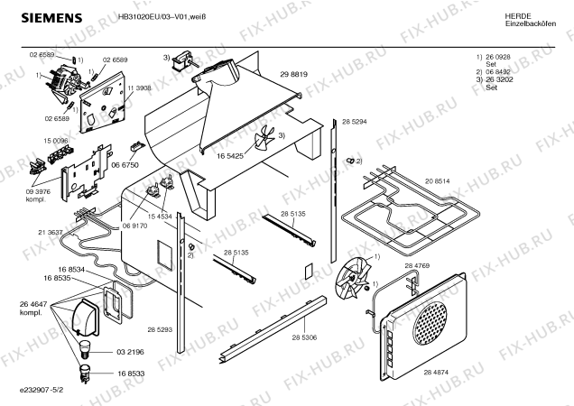 Схема №2 HB31020EU с изображением Инструкция по эксплуатации для духового шкафа Siemens 00522200
